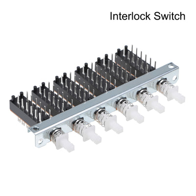 Harfington Uxcell Interlock Push Button Switch Piano Type 4PDT 12 Pin 6 Row