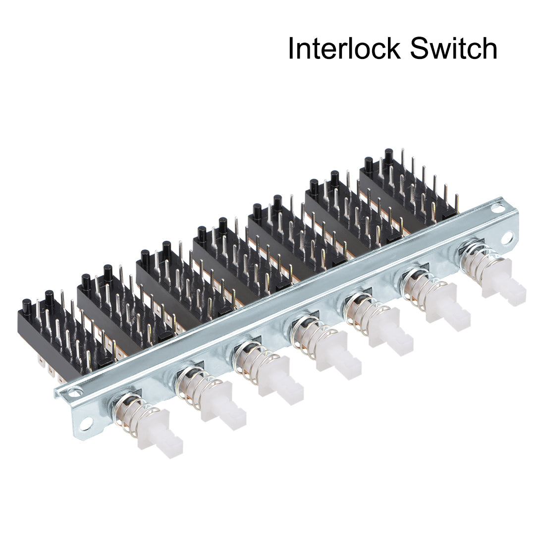 uxcell Uxcell Interlock Push Button Switch Piano Type 4PDT 12 Pin 7 Row