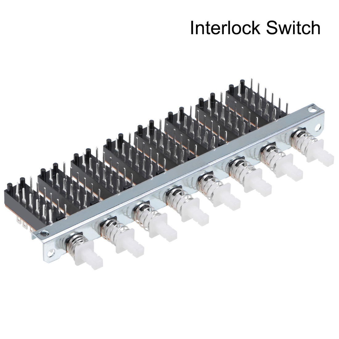 uxcell Uxcell Interlock Push Button Switch Piano Type 4PDT 12 Pin 8 Row