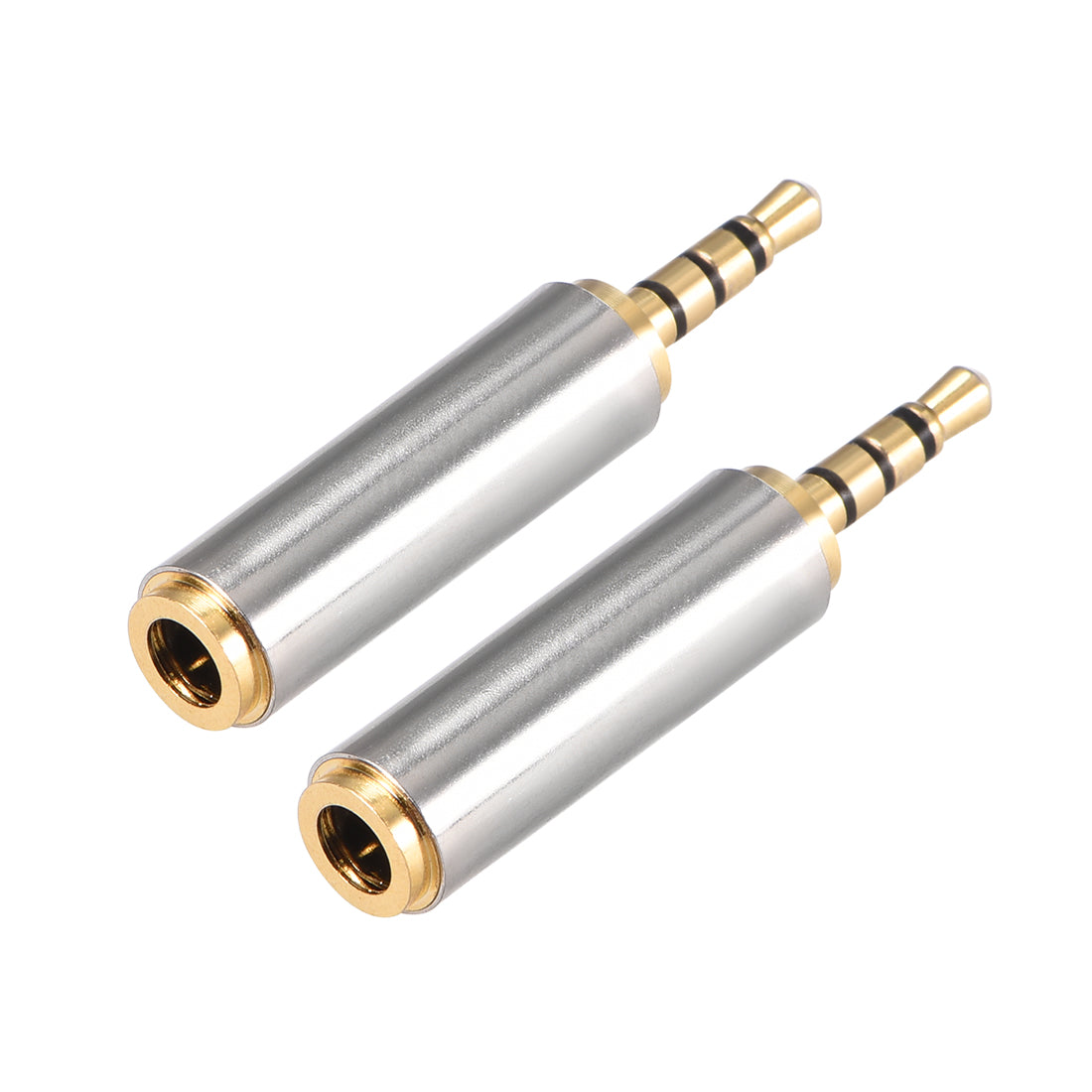 uxcell Uxcell 2.5mm Stereo 4 Pole Male to 3.5mm Female Connector Audio Video Adapter Converters Zinc Alloy 2Pcs