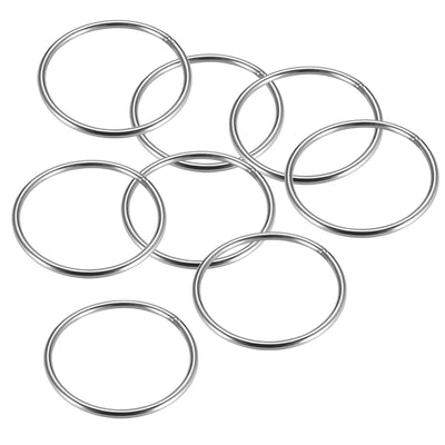 Harfington Uxcell Welded O Ring, 90 x 5mm Strapping Round Rings 201 Stainless Steel 8pcs