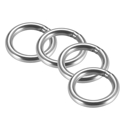 Harfington Uxcell Welded O Ring, 40 x 6mm Strapping Round Rings 201 Stainless Steel 4pcs