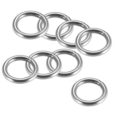 Harfington Uxcell Welded O Ring, 40 x 6mm Strapping Round Rings 201 Stainless Steel 8pcs