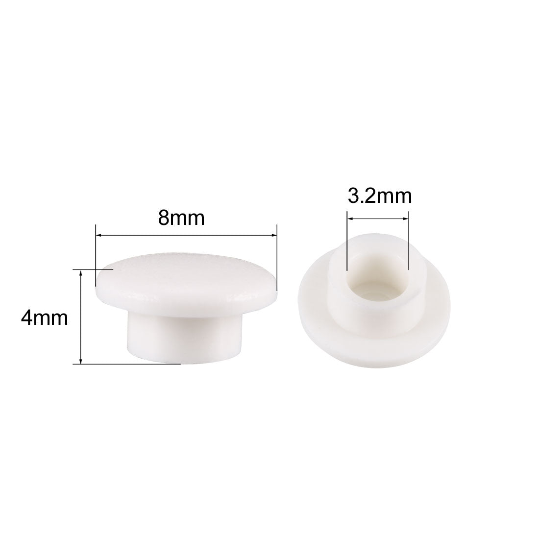 uxcell Uxcell 30Pcs 3.2mm Hole Dia Plastic Push Button Tactile Switch Caps Cover Keycaps Protector White for 6x6 Micro Switch