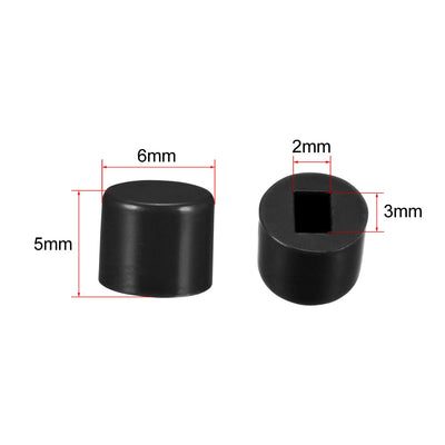 Harfington Uxcell 40Pcs Plastic 6x5mm Latching Pushbutton Tactile Switch Caps Cover Keycaps Protector Black