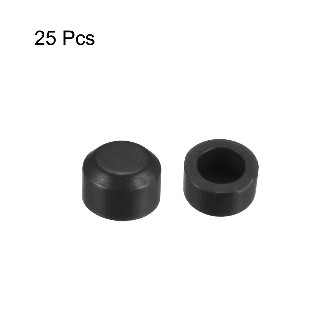 uxcell Uxcell 25pcs 3.1mm Hole Dia Plastic Pushbutton Tactile Switch Caps Cover Keycaps Protector Black for 6x6 Tact Switch