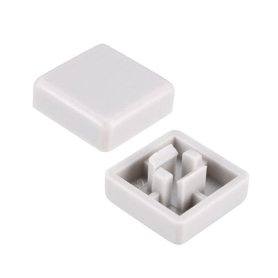 Harfington Uxcell 20Pcs Plastic 12x12mm Pushbutton Tactile Switch Caps Cover Keycaps Grey for 12x12x7.3mm Tact Switch