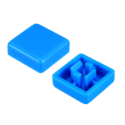Harfington Uxcell 20Pcs Plastic 12x12mm Pushbutton Tactile Switch Caps Cover Keycaps Blue for 12x12x7.3mm Tact Switch
