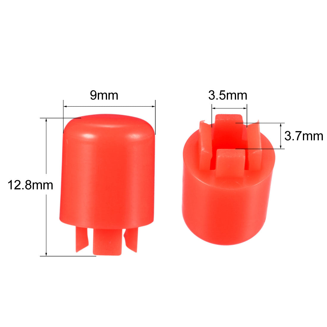 uxcell Uxcell 20Pcs Plastic Pushbutton Tactile Switch Caps Cover Keycaps Red for 12x12x7.3mm Tact Switch