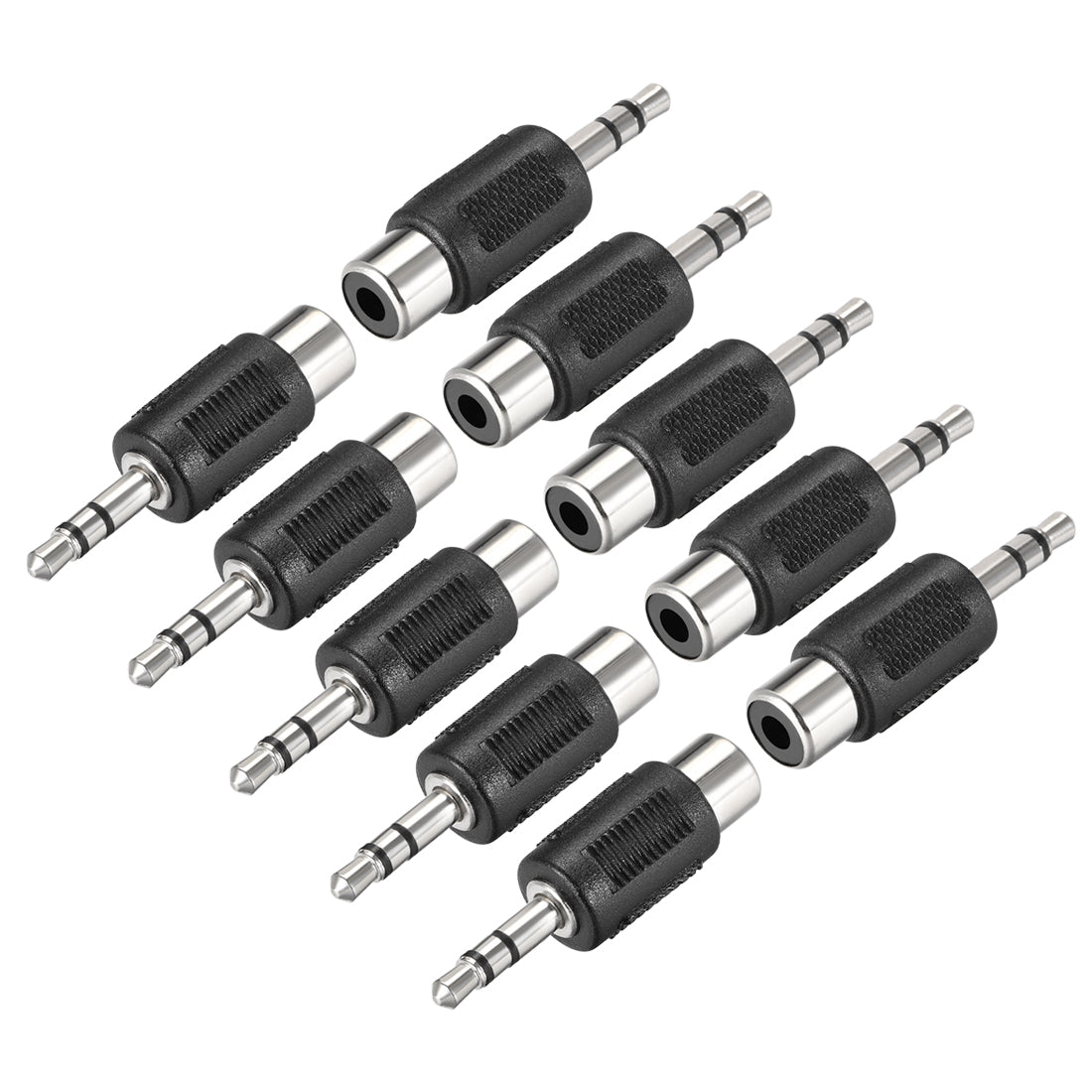 uxcell Uxcell 3.5mm Male to RCA Female Stereo Connector Audio Video Adapter Coupler 10Pcs