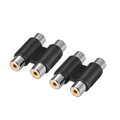 Harfington Uxcell RCA 2 Female to 2 Female Connector Stereo Audio Video Cable Adapter Couplers 2Pcs