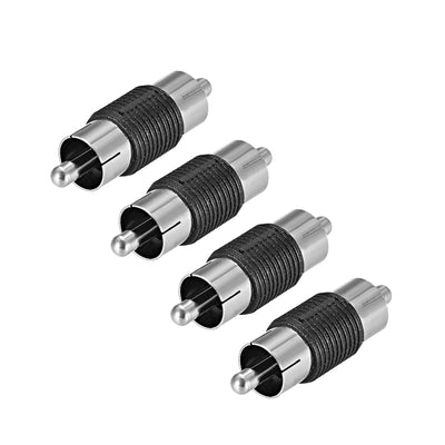 Harfington Uxcell RCA Male to Male Connector Adapter Coupler for Stereo Audio Video AV TV Cable Convert 4Pcs