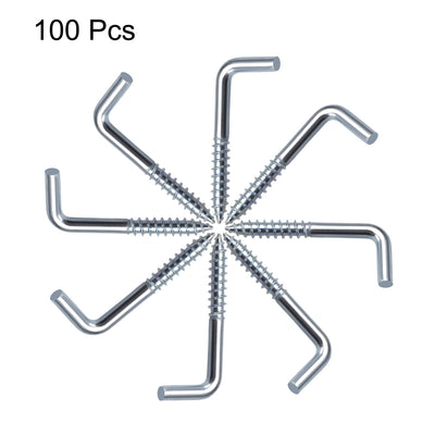 Harfington Uxcell Ceiling Hooks Cup Hook Fine Carbon Steel Screw-in Hanger for Indoor and Outdoor Use 100pcs
