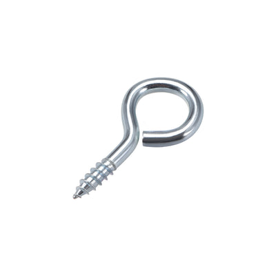 Harfington Uxcell 0.75" Small Screw Eye Hooks Self Tapping Screws Carbon Steel Screw-in Hanger Eye-Shape Ring Hooks Sliver 50pcs