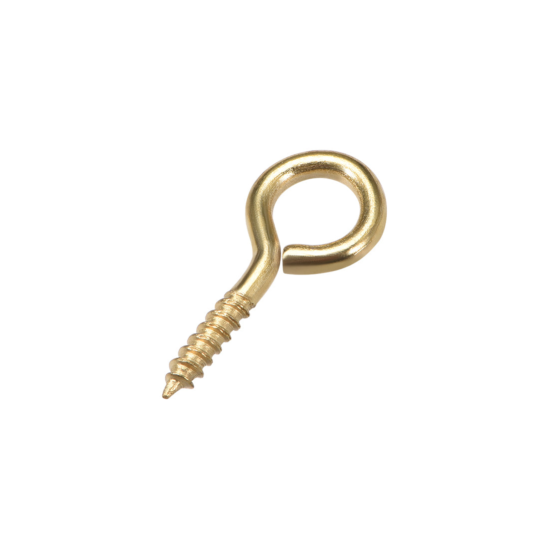 uxcell Uxcell 1.1" Small Screw Eye Hooks Self Tapping Screws Carbon Steel Screw-in Hanger Eye-Shape Ring Hooks Gold 25pcs