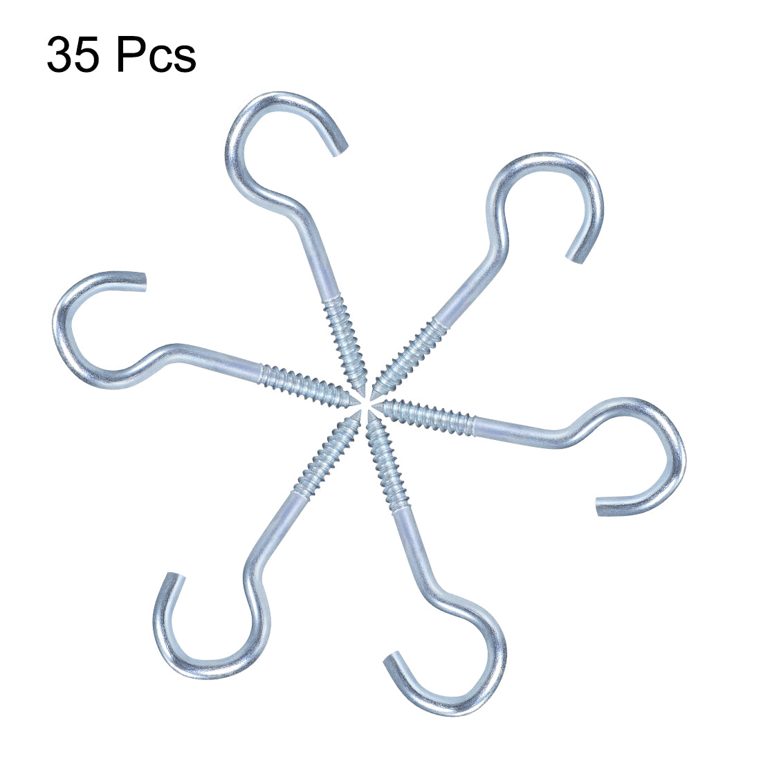 uxcell Uxcell 2" Ceiling Hooks Cup Hook Fine Carbon Steel Screw-in Hanger for Indoor and Outdoor Use 35pcs
