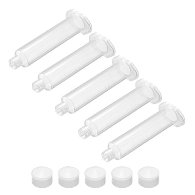 Harfington Uxcell 10CC/10ML Clear Adhesive Syringes Tube Sleeve with Piston for Industrial, 5 Pcs