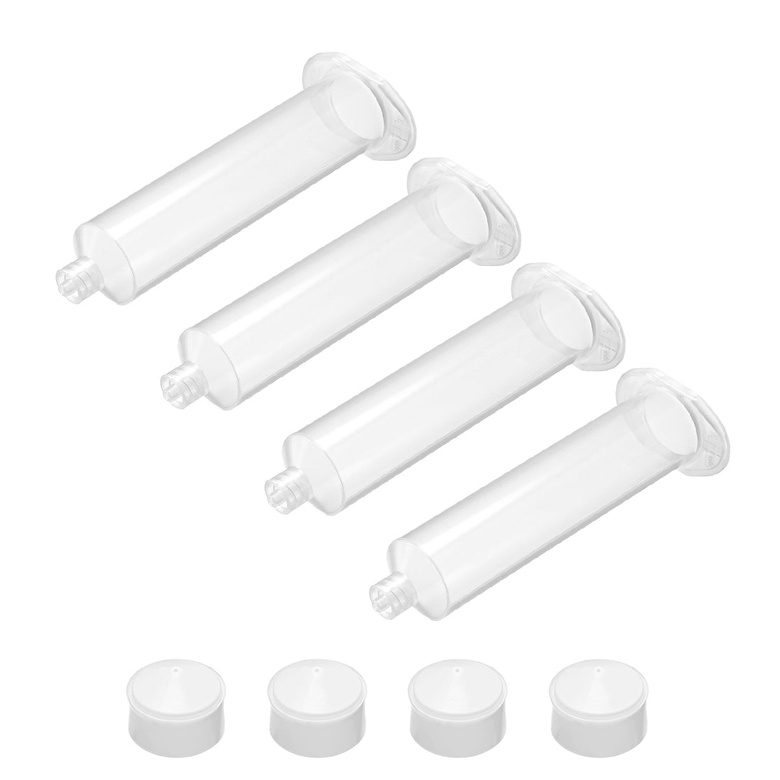 uxcell Uxcell 30CC/30ML Clear Adhesive Syringes Tube Sleeve with Piston for Industrial, 4 Pcs