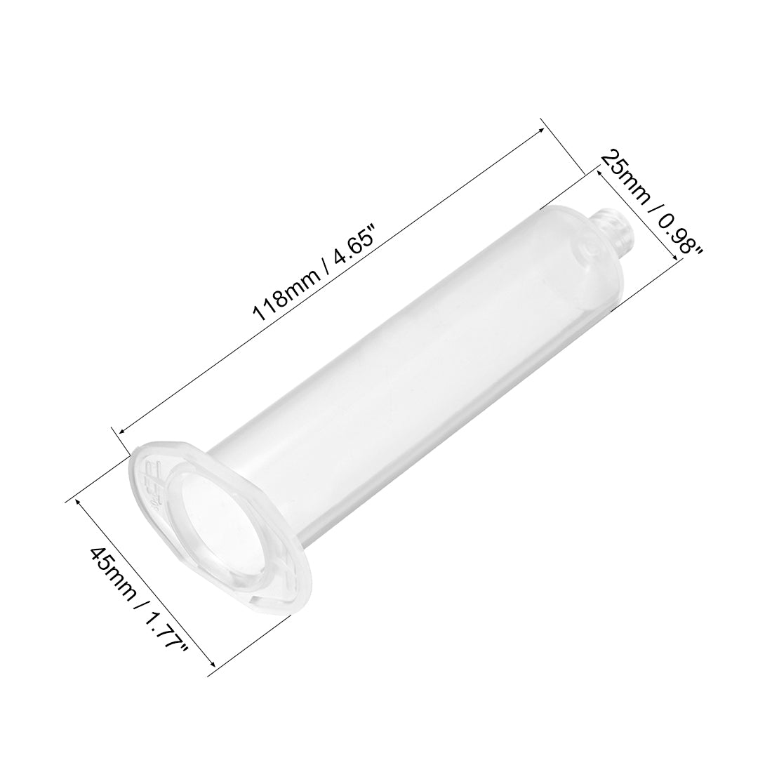 uxcell Uxcell 30CC/30ML Clear Adhesive Syringes Tube Sleeve with Piston for Industrial, 5 Pcs