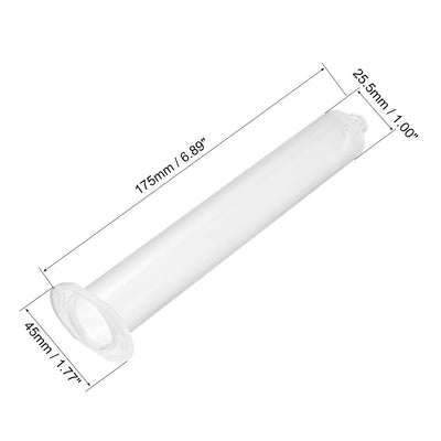 Harfington Uxcell 55CC/55ML Clear Adhesive Syringes Tube Sleeve with Piston for Industrial, 5 Pcs