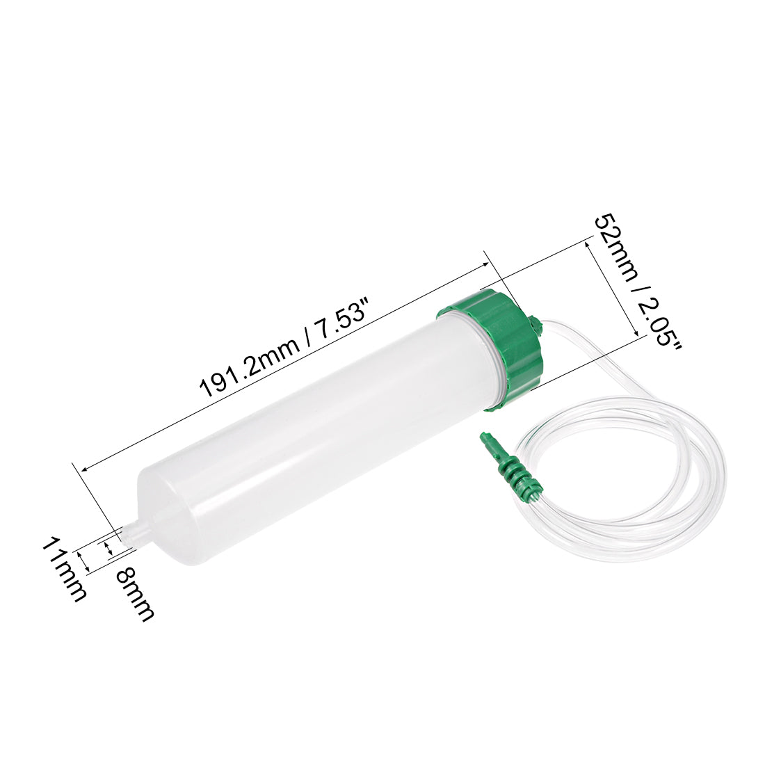 uxcell Uxcell Air Tubing Glue Dispenser Syringes 200cc Clear w Adapter for Industrial, 2 Pcs (Plastic Cover)