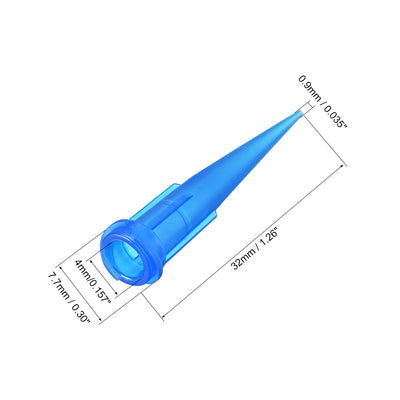 Harfington Uxcell Industrial Blunt Tip Tapered Dispensing Fill Needle 22ga X 1.26" Blue 120pcs