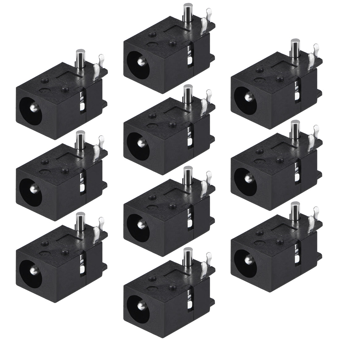 uxcell Uxcell PCB Mount 4.0mm x 1.7mm 3 Pin Audio Video DC Power Connector Socket DC023 Black 10Pcs