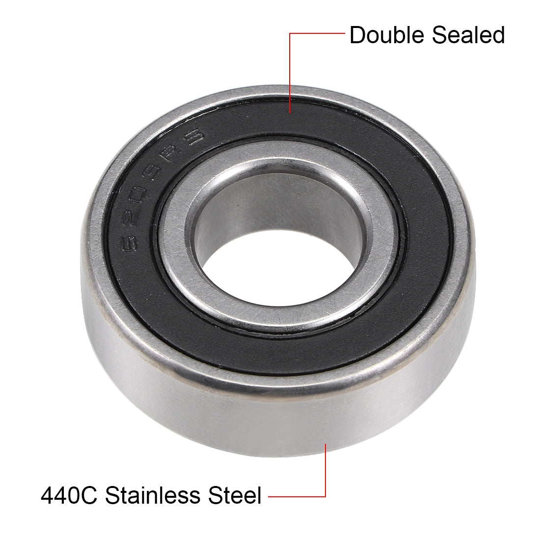 uxcell Uxcell S6203-2RS Stainless Steel Ball Bearing 17x40x12mm Double Sealed 6203RS Bearings