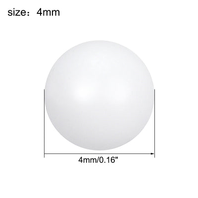 Harfington Uxcell PTFE Ball, 4mm Diameter, Ground Finish, Diaphragm Pneumatic Pump White, 5pcs