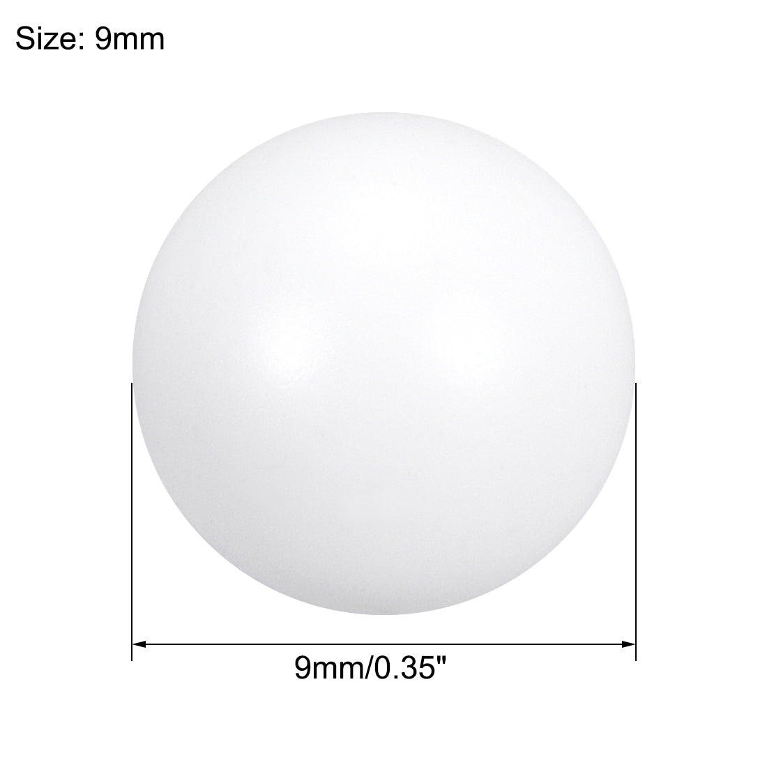 uxcell Uxcell PTFE Ball, 9mm Diameter, Ground Finish, Diaphragm Pneumatic Pump White, 5pcs