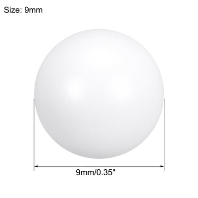 Harfington Uxcell PTFE Ball, 9mm Diameter, Ground Finish, Diaphragm Pneumatic Pump White, 5pcs