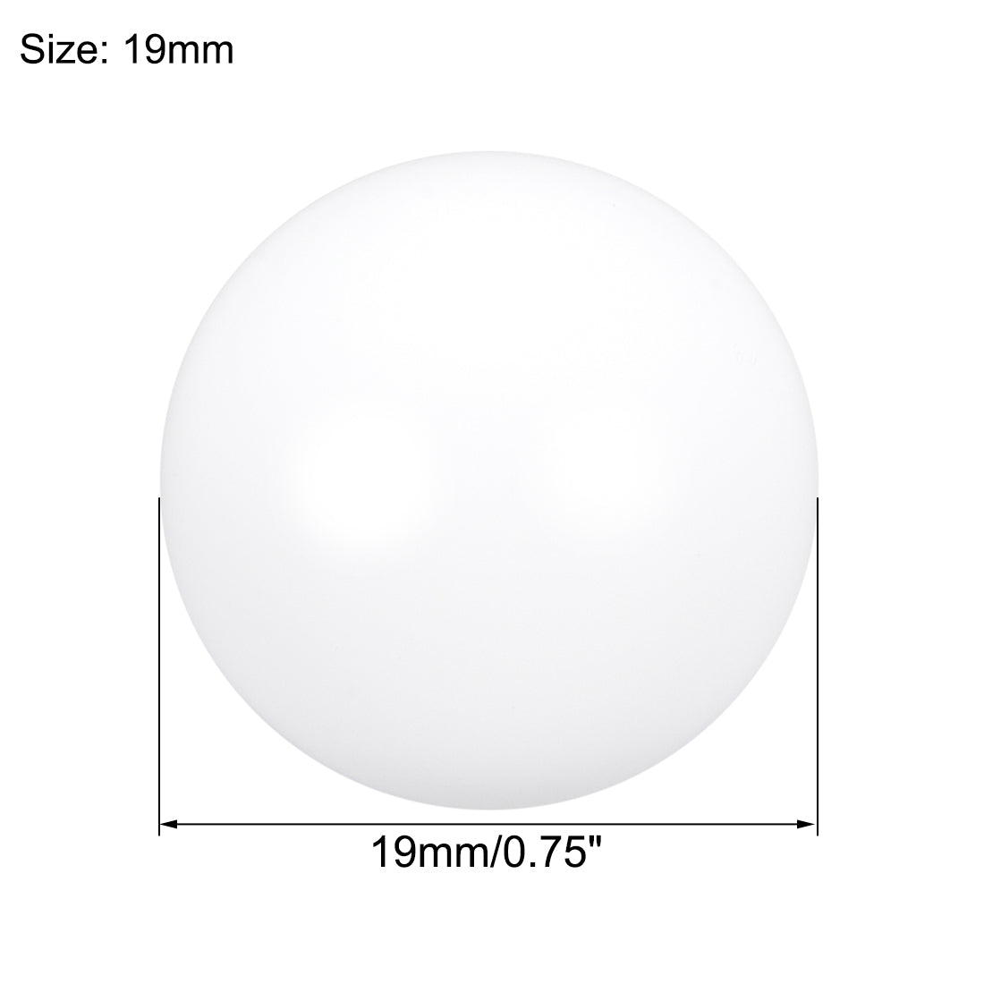 uxcell Uxcell PTFE Ball, 19mm Diameter, Ground Finish, Diaphragm Pneumatic Pump White, 5pcs
