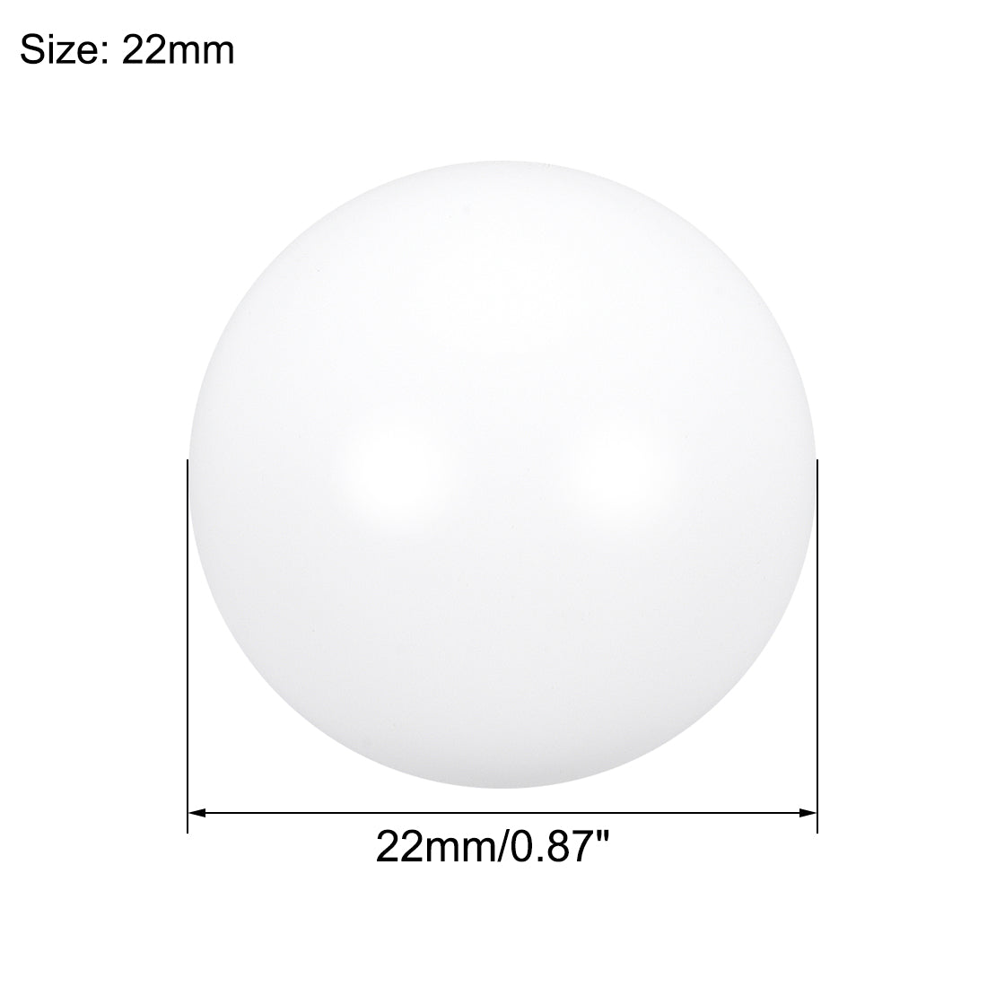 uxcell Uxcell PTFE Ball, 22mm Diameter, Ground Finish, Diaphragm Pneumatic Pump White, 5pcs