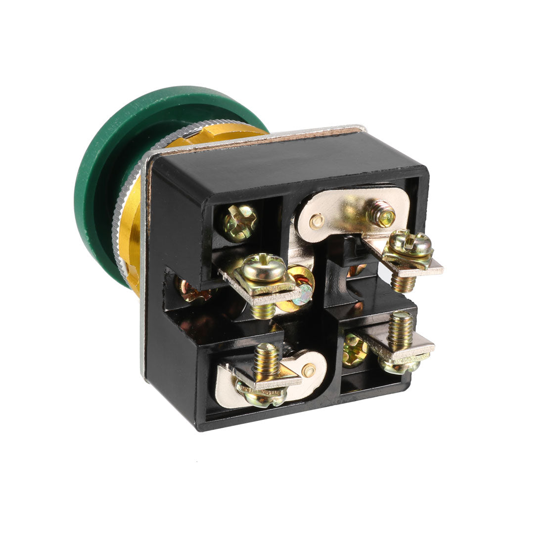uxcell Uxcell Push Bottom Switch Green Momentary AC 380V 5A Mushroom Head Pushbutton Switches 30mm Panel Mount