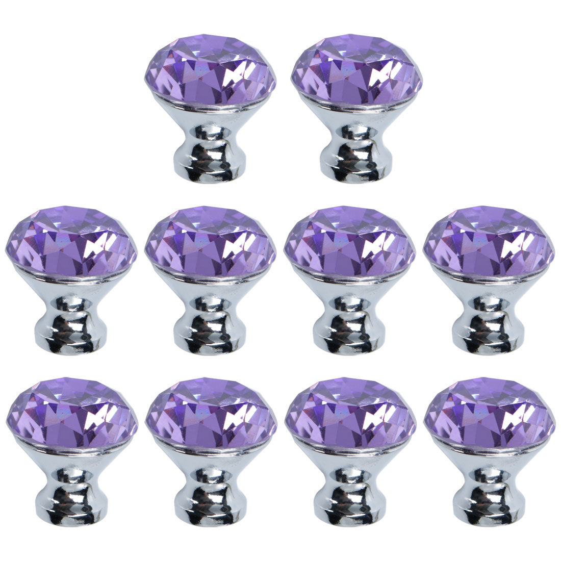 uxcell Uxcell Crystal Knob Drawer Pull Handle Knob Cupboard Dresser Decorative 10pcs Purple
