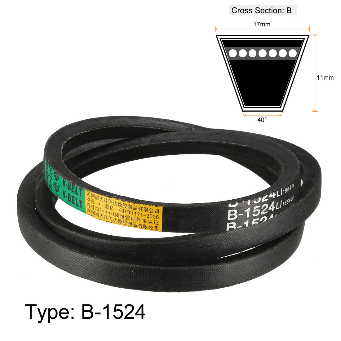 uxcell Uxcell B-1524/B60 Drive V-Belt Inner Girth 60-inch Industrial Rubber Transmission Belt