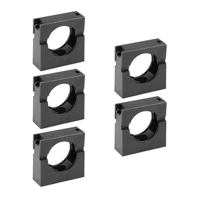 Harfington Uxcell Corrugated Tube Holder AD28.5 Plastic Mounting Bracket Pipe Clamp Clips with Double Struts 5Pcs