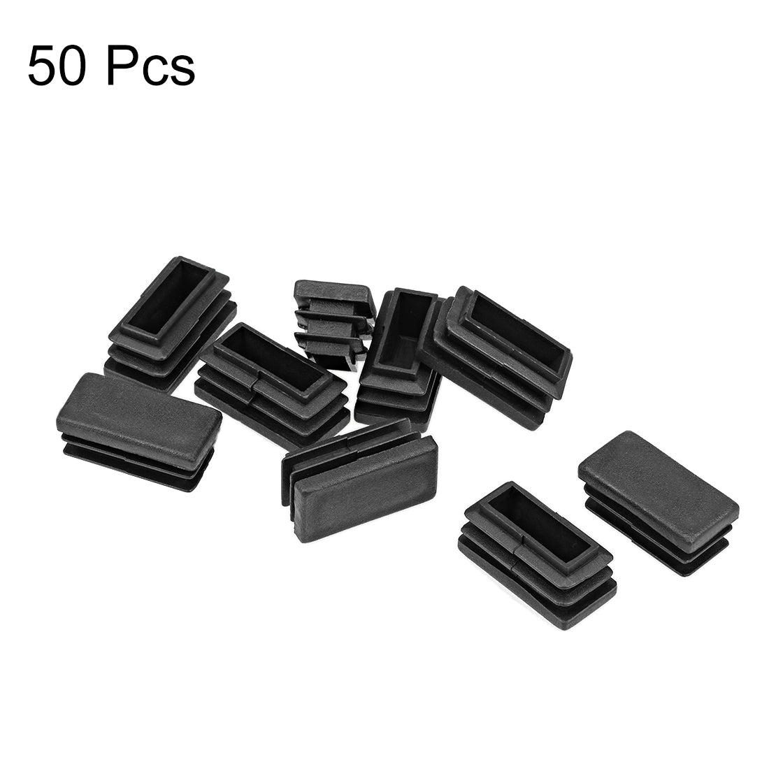 uxcell Uxcell Plastic Plug End Caps 30mm x 15mm Rectangular Furniture Table Chair Legs 50Pcs