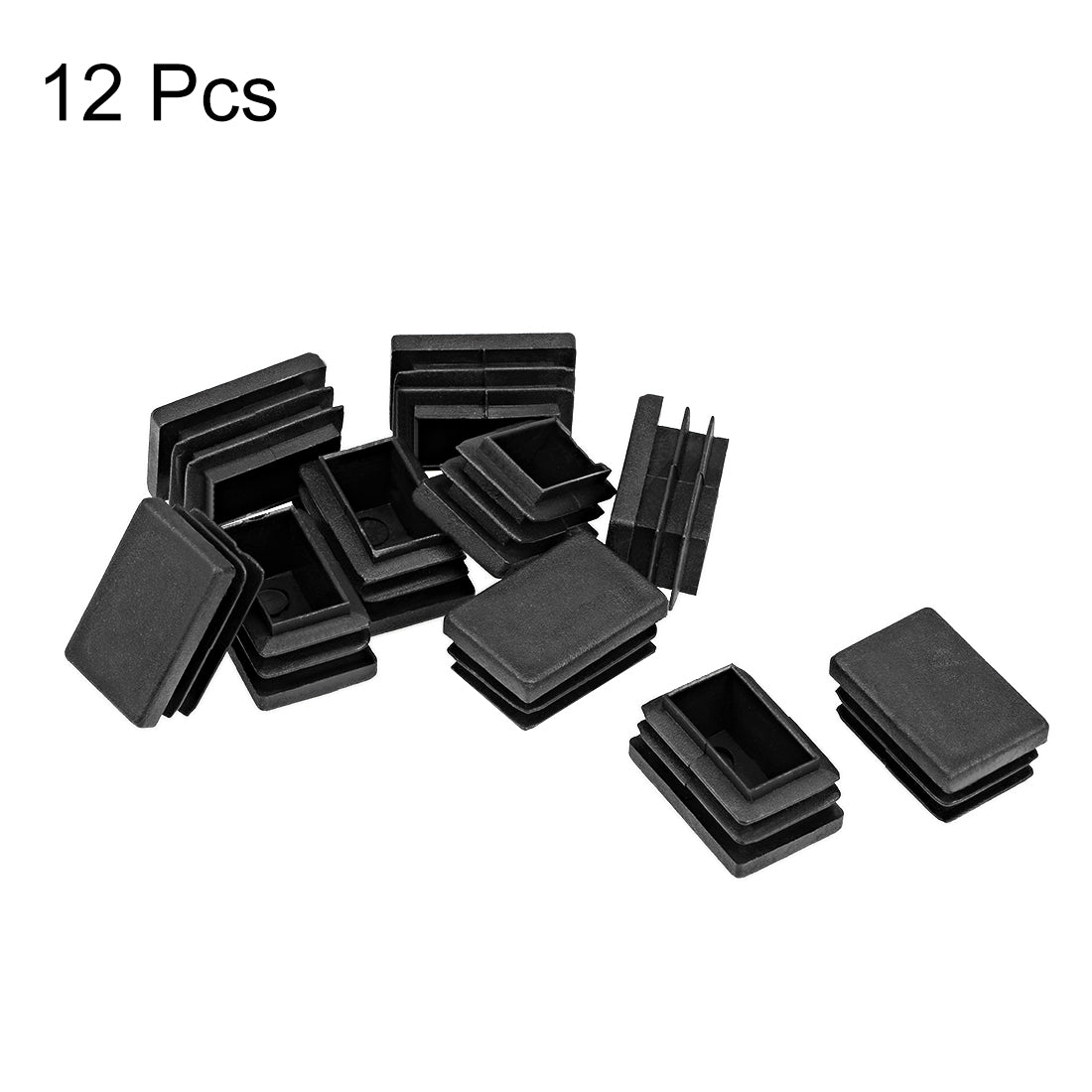 uxcell Uxcell Plastic Plug End Caps 30mm x 20mm Rectangular Furniture Table Chair Legs 12Pcs