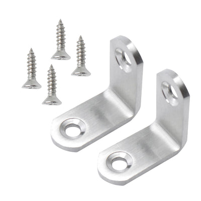 Harfington Uxcell Angle Bracket Stainless Steel Brace Fastener Support w Screws 30 x 30mm, 2pcs