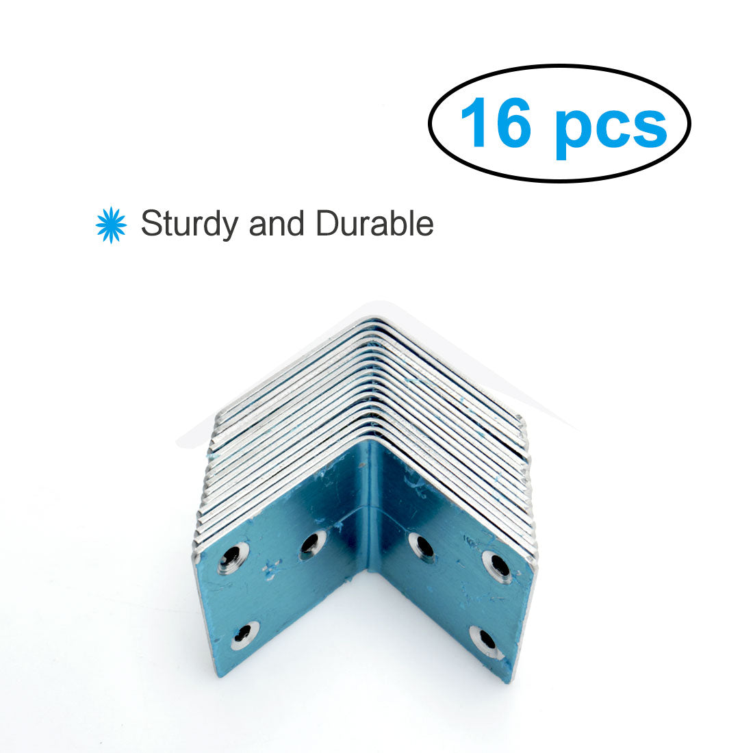 uxcell Uxcell Angle Bracket Stainless Steel Brace Connection Fastener w Screw 50x50mm, 16pcs