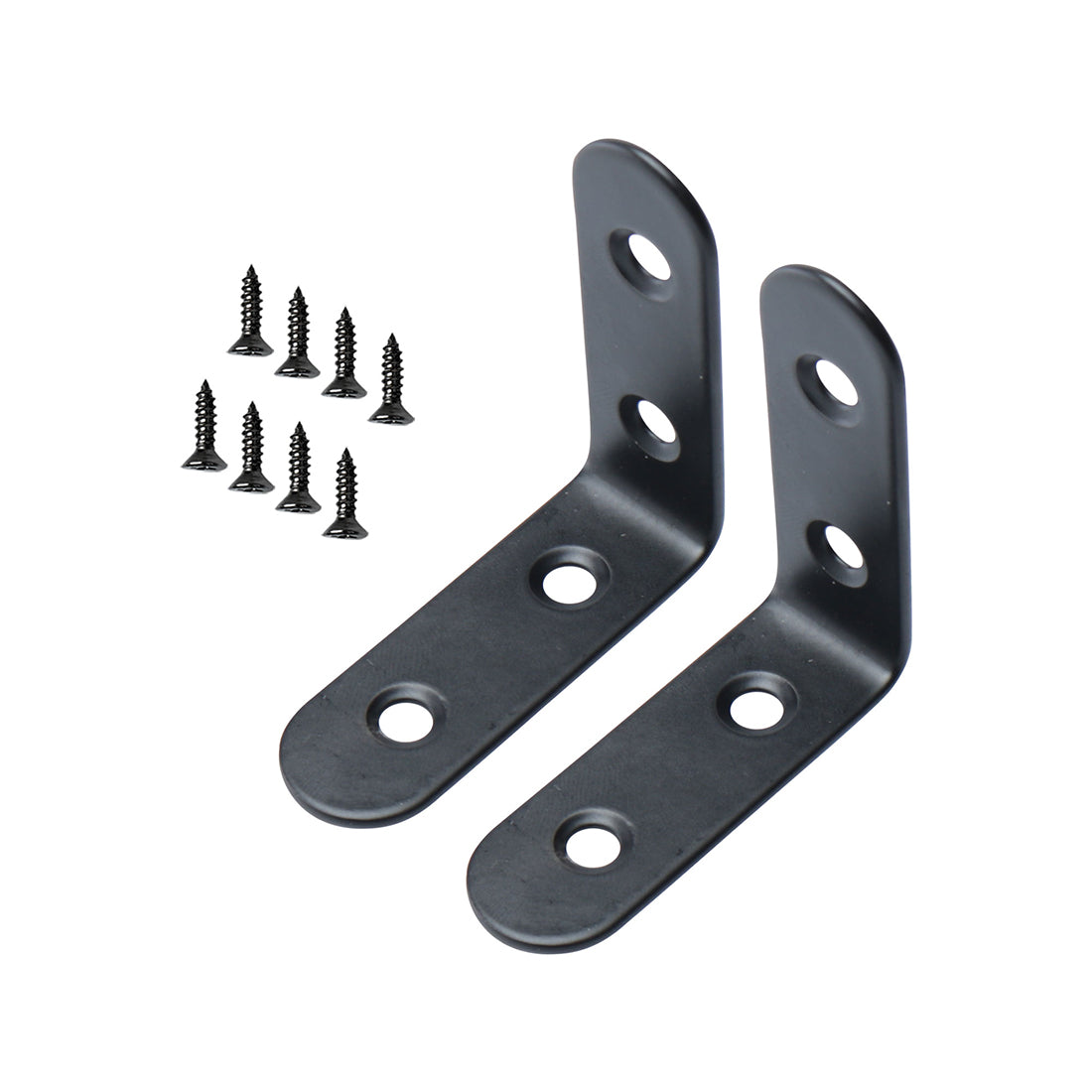 uxcell Uxcell Angle Brackets Stainless Steel Brace Connection Fastener w Screw 50x50mm, 2pcs