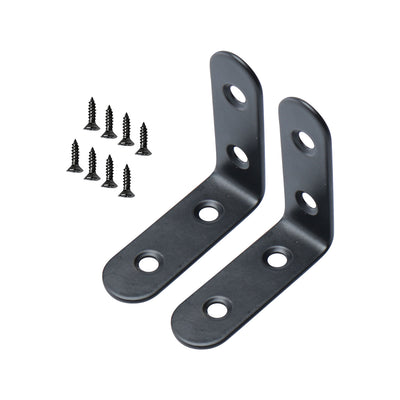 Harfington Uxcell Angle Brackets Stainless Steel Brace Connection Fastener w Screw 50x50mm, 2pcs