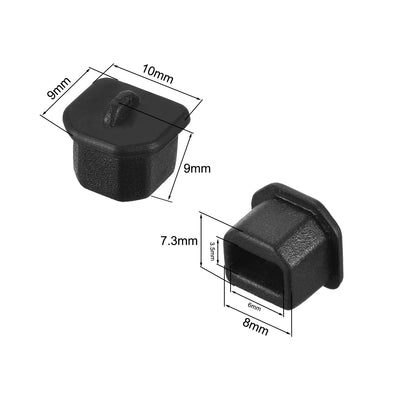 Harfington Uxcell Silicone USB B Anti-Dust Stopper Cap Cover Black 10pcs