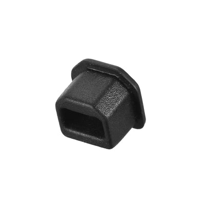 Harfington Uxcell Silicone USB B Anti-Dust Stopper Cap Cover Black 10pcs
