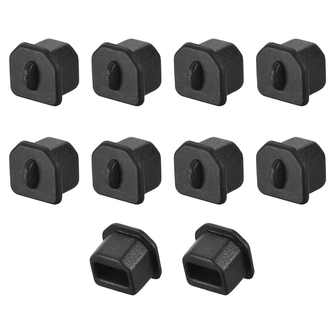 uxcell Uxcell Silicone USB B Anti-Dust Stopper Cap Cover Black 10pcs