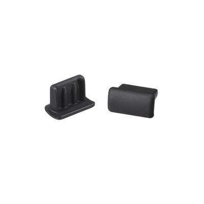Harfington Uxcell Silicone Mini USB Anti-Dust Stopper Cap Cover Black 10pcs