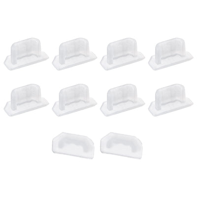 Harfington Uxcell Silicone Micro USB Anti-Dust Stopper Cap Cover Clear 10pcs