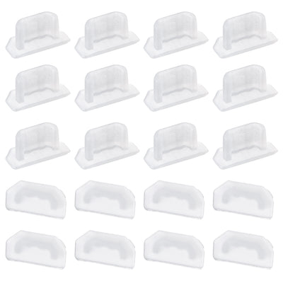 Harfington Uxcell Silicone Micro USB Anti-Dust Stopper Cap Cover Clear 20pcs