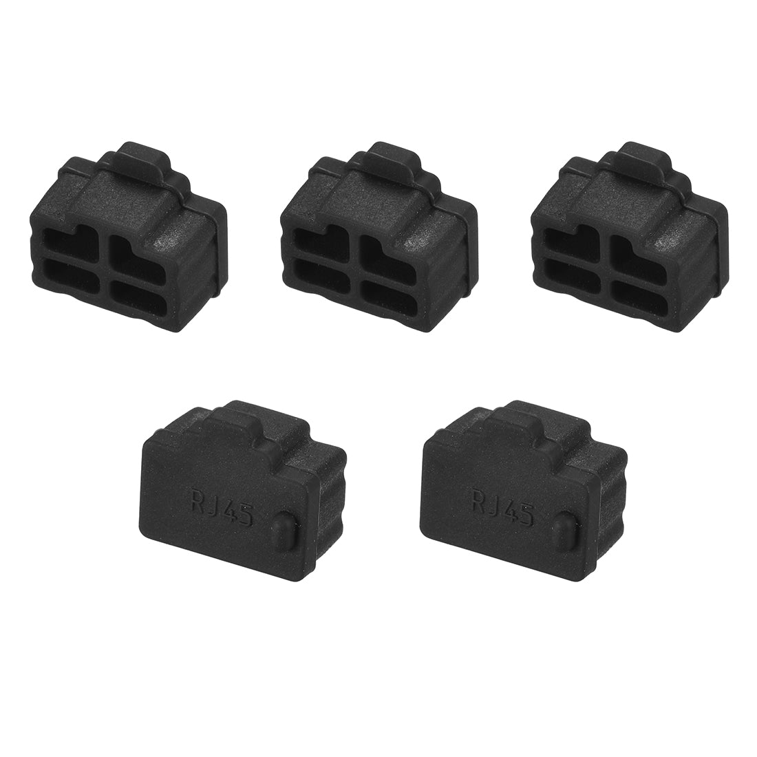 uxcell Uxcell Silicone Ethernet Hub Port RJ45 Anti-Dust Stopper Cap Cover Black 5pcs